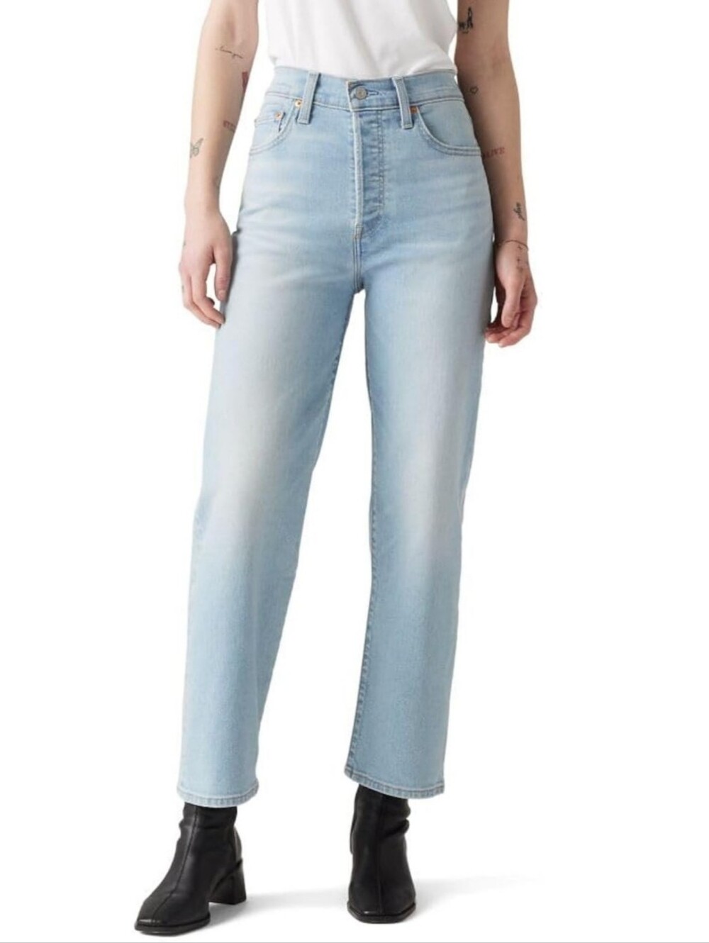 LEVI'S Ribcage Straight Ankle Light Blue W28